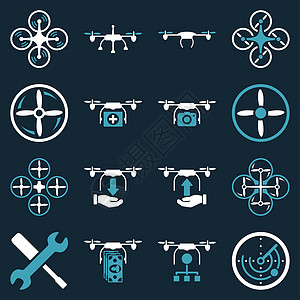 飞行无人驾驶飞机平面双色图标运输手表引擎送货配置金融后勤相机雷达安装图片