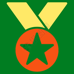 竞争和成功双彩图集中的奖章图标贴纸速度黄色橙色文凭勋章绿色质量金子证书图片