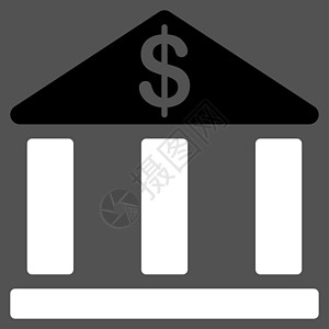 灰色建筑商业双彩集的银行图标字形致富建筑背景电子商务金库市场购物经济大楼背景