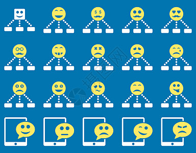 情感等级和短消息系统图标短信运气流程图制度蓝色公司符号链接屏幕表情图片