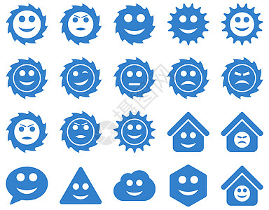 工具 齿轮 微笑 情绪图标刀具桌面笑脸表情中心图标集办公室六边形工厂情感图片