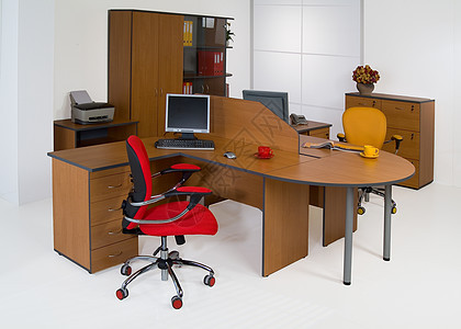 办公室家具公司电脑商业工作房间木板大厅文件夹椅子桌子图片