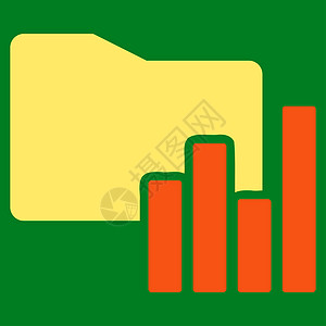 商业双彩集中的图表文件夹图标信息条形数据库图书馆酒吧报告销售量目录绿色黄色图片