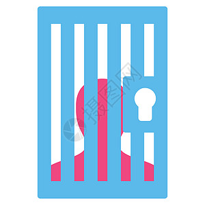 监狱图标蓝色锁孔警卫警察逮捕惩罚法庭法官刑事粉色图片