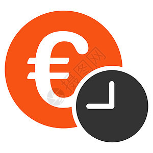 欧元信用图标销售符号投资帐户硬币银行现金财富货币小时图片