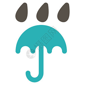 雨保护图标阳伞风暴天气雷雨灰色保险预报安全气候青色图片