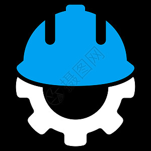 开发图标黑色工具头盔齿轮盔甲商业工程师力量服务机器图片
