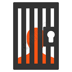 法官图标监狱图标灰色法庭警察锁孔法律囚犯逮捕房间惩罚框架背景