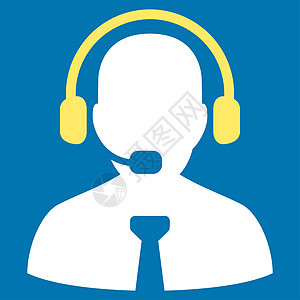 支持聊天聊天图标服务中心热线求助推销电话背景蓝色操作员男人图片