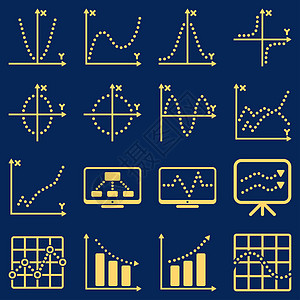 Dotted 光栅插图商务图标正弦酒吧曲线数学抛物线屏幕活力阴谋网格统计图片