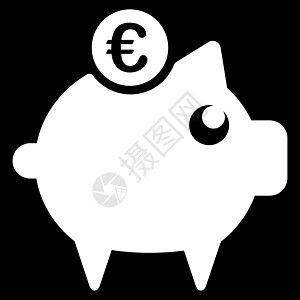 小猪银行图标黑色办公室商业联盟白色金融宝藏银行公司房子图片