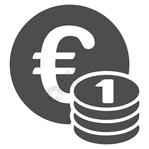 一个欧元硬币堆叠图标价格现金运气储蓄金融货币商业利润薪水联盟图片