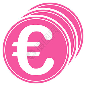 欧元硬币图标银行业价格薪水银行货币现金储蓄运气柱子投资图片