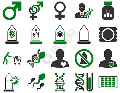 医疗图标集保护螺旋生物救护车科学科学家工程父母代码绿色图片