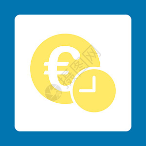 欧元信用图标利润宝藏银行符号蓝色现金字形联盟货币正方形图片