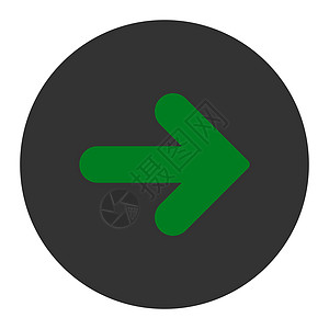 右箭头平平绿色和灰色圆环按钮光标图标界面导航下载复选字形标记运动水平图片