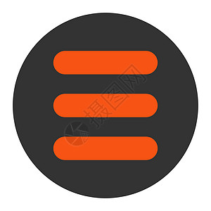 堆叠平平橙色和灰色圆环按钮线条项目菜单幻灯片图层工具图标结盟物品命令图片
