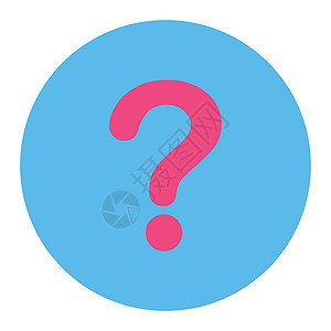 问题平面粉色和蓝色圆环按钮字形测试查询调查问卷探测帮助教育调查考试评价图片