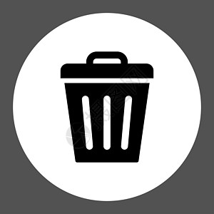 废件回收桶可平坦黑白颜色圆环按钮垃圾桶背景垃圾灰色篮子垃圾箱倾倒生态环境回收站图片