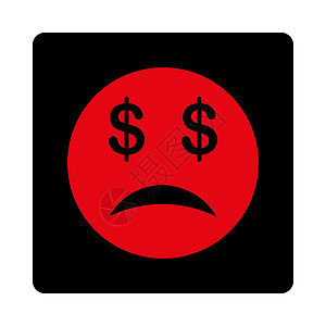 破产斯麦笑图标债务金融预算失败正方形悲伤笑脸微笑储蓄按钮图片