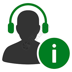 商业集成服务台帮助图标绿色中心求助男人营销字形工作顾问耳机桌子背景图片