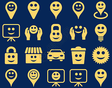 工具 选项 微笑 对象图标笑脸工作配置店铺房子销售贸易剪贴服务背景图片