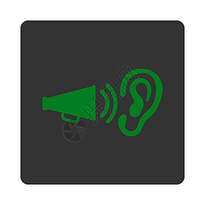 广告图标说话警报扬声器绿色噪音音乐收音机体积圆形推广图片