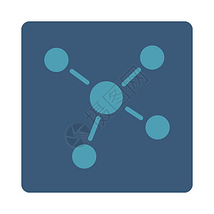 链接图标网络字形圆形社区互联网计算团队蓝色正方形团体图片