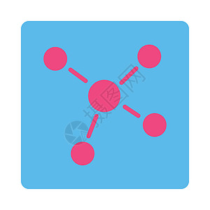 链接图标界面团队社区字形蓝色社会按钮正方形计算营销图片