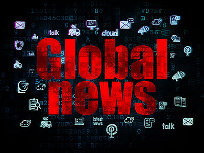 数字背景下的新闻概念全球新闻技术标题通讯数据报纸监视器文章蓝色屏幕出版物图片