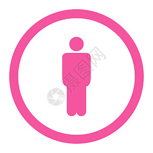 男人平面粉红色彩色四轮光栅图标图片