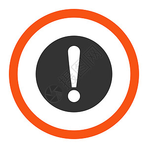 问题平平橙色和灰色四角光栅图标冒险字形警报风险信号失败危险指针注意力惊呼图片