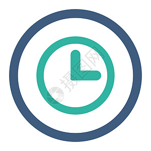 时钟平板钴和青青色 四圆光栅图标日程时间圆圈小时手表字形指针圆形跑表商业图片