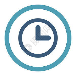 时钟扁青色和蓝颜色四轮光栅图标跑表日程小时速度商业蓝色柜台计时器手表圆形背景图片