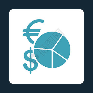 货币饼图图标白色报告电子商务商业字形金融深蓝色背景银行银行业图片
