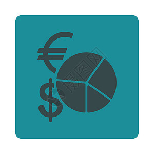 货币饼图图标图表商业销售量统计蓝色数据现金电子商务字形银行业图片