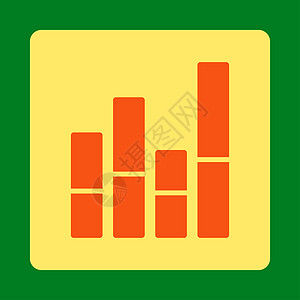 条形图表图标黄色字形金融销售量绿色统计矩形报告数据橙色图片