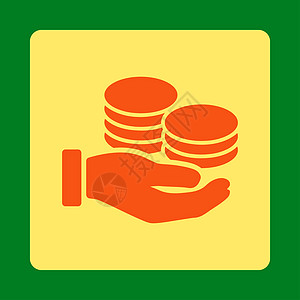 薪金图标购物银行投资字形棕榈货币金融收益橙色经济图片