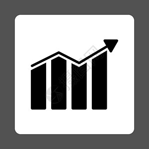 趋势图示图标数据黑与白字形销售量市场分析灰色背景生长报告统计图片