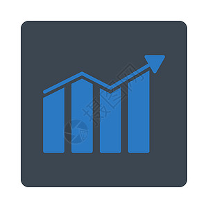 趋势图示图标生长字形统计数据市场分析信息销售量蓝色条形报告图片