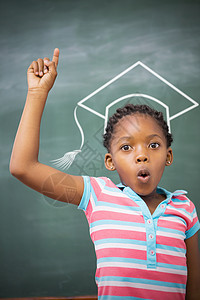 毕业帽子矢量的复合图像成就教育女孩绘图女性学习数字震惊瞳孔童年图片