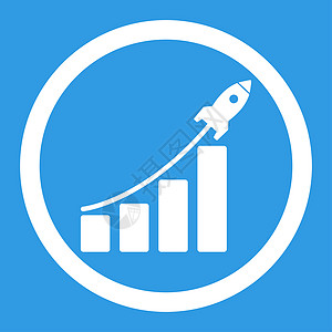 启动销售平面白颜色整圆 glyphy 图标火箭项目飞船背景公司统计字形基金生长销售量图片