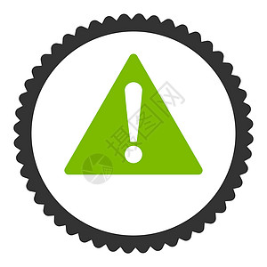 生态图警告平板绿色和灰色生态警报环形邮票图标风险问题帮助失败暗示证书界面问号预防攻击背景