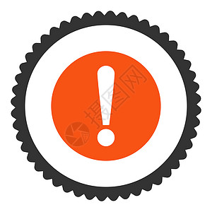 问题平平橙色和灰色环形邮票图标安全字形危险感叹号失败攻击警告橡皮冒险海豹图片