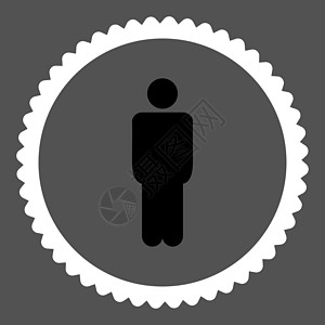 男子平板黑白彩色圆形邮票图标成人身份角色帐户男性经理男人数字用户丈夫图片
