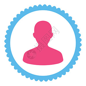 用户平平粉色和蓝色圆面邮票图标反射角色成员海豹男生照片数字经理橡皮男性图片