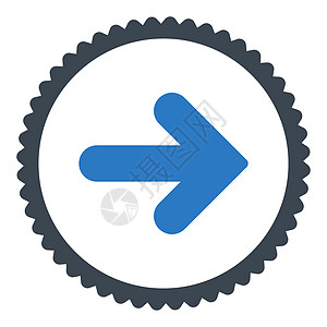 右箭头平平平平的蓝色彩色环形邮票图标证书橡皮水平运动光标指针指标运输界面导航图片
