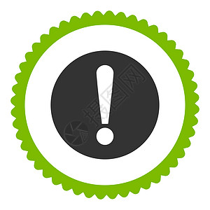 问题平板生态绿色和灰色环形邮票图标指针感叹号预防失败帮助警告信号安全字形攻击图片