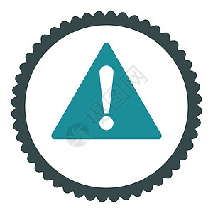 运势图警告平板软蓝色彩色环形邮票图标字母危险帮助指针界面问号风险攻击证书字形背景