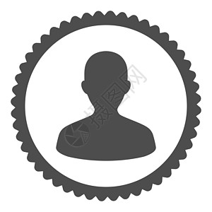 头图用户平平面灰色环邮票图标背景